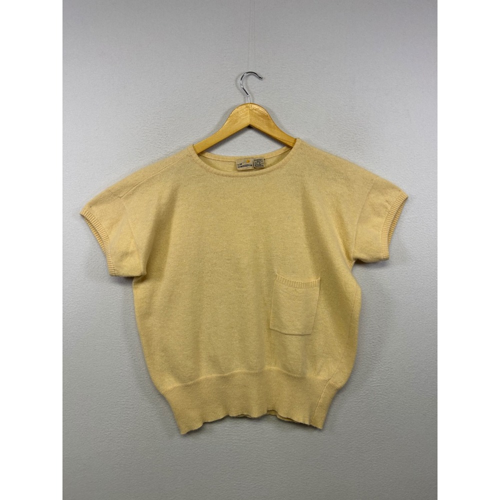 Liz Claiborne Vintage‎ Coquette Grandmacore Womens S Yellow Angora Wool Sweater